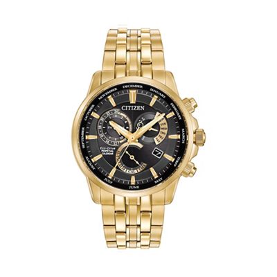 Men's gold tone perpetual calendar bracelet watch bl8142-50e